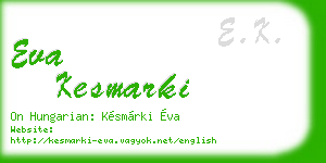 eva kesmarki business card